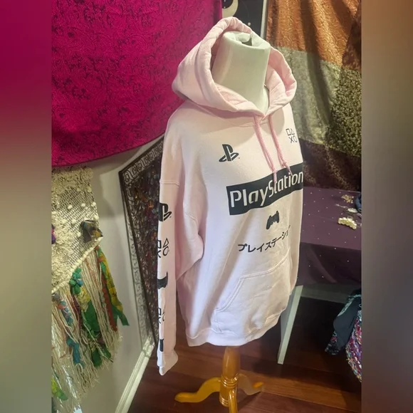 Sony PlayStation Light Pink Hoodie Medium - Picture 1 of 5
